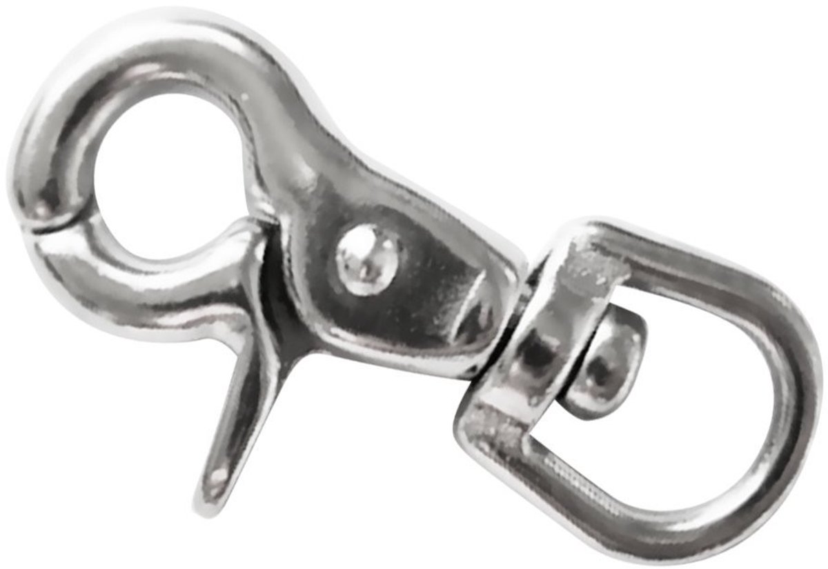 MTTproducts- Snap Haken 304 RVS - Draaibare Sluiting - Kreeftclip - Sleutelhanger Accessoire - Antiroest - Sterke Veerbelaste Snappoort