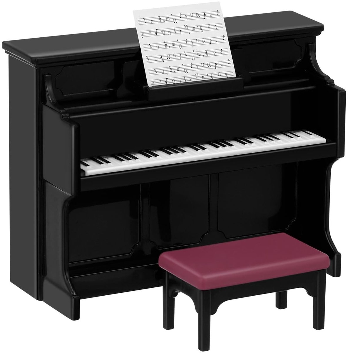MTTproducts- Piano Miniatuur met Kruk - Pedagogisch Speelgoed - Mini Decor - Scène Rekwisieten - Lichtgewicht - Geschikt als Cadeau