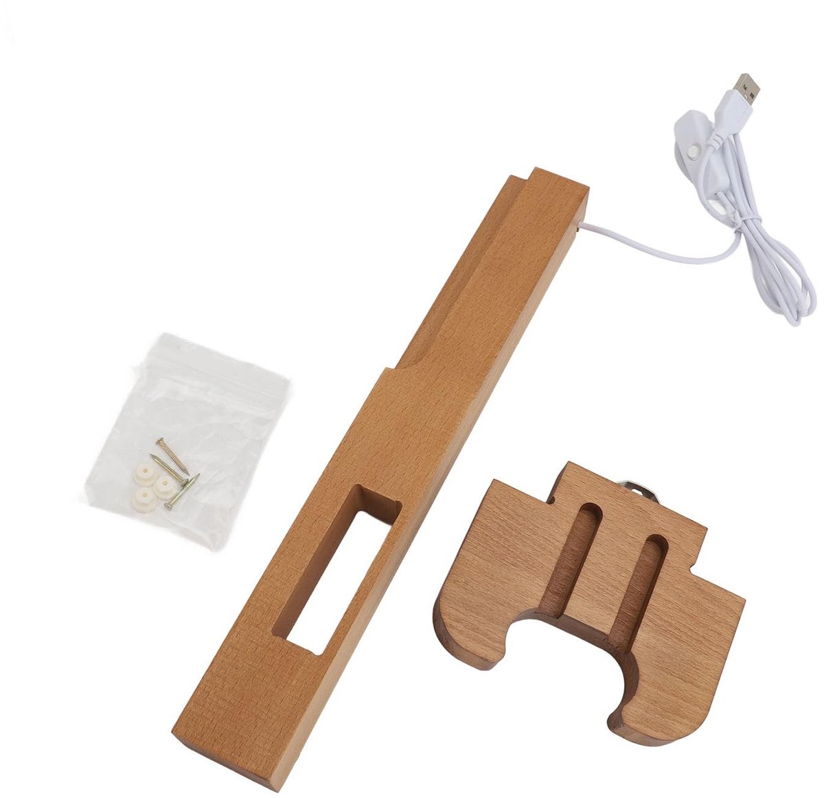 MTTproducts - Wandgitaarhouder met Plectrumhouder en LED Verlichting