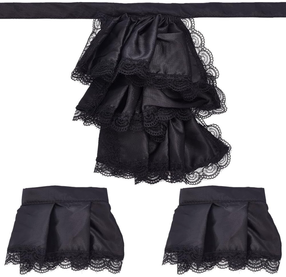 MTTproducts- Jabot set met kanten ruches - Kraag - Manchetten - Kostuumaccessoire - Cosplay - Carnaval