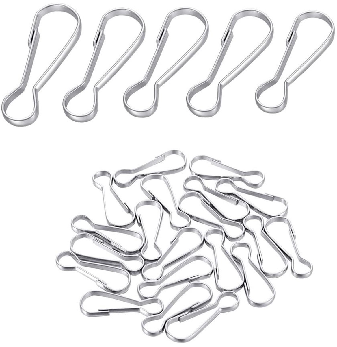 MTTproducts - Metalen Lanyard Klittenbandhaken 50 Stuks voor Sleutels en Vlaggen