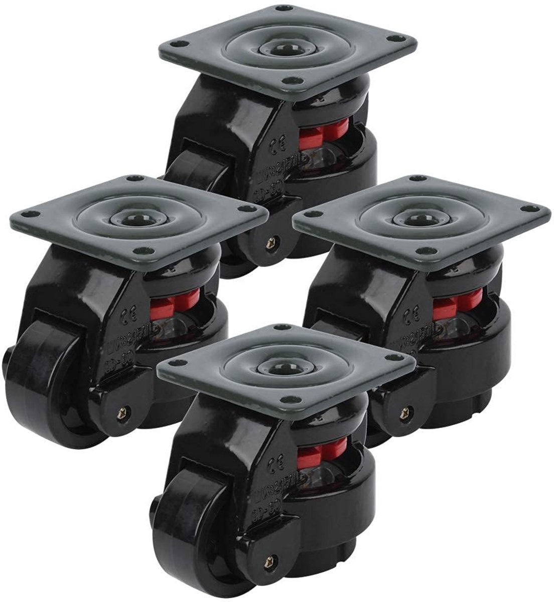 MTTproducts- Zwenkwielen Set van 4 - 50mm - 250kg Laadcapaciteit - Nylon - Duurzaam - Geschikt voor Meubels en Machines - Rolwielen