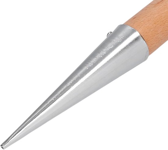 Tuin Dibber - Bodemponker Zaailing - Zaden Planten - Ergonomisch Houten Handvat - 28 cm Lengte - Zilver Hout — afbeelding 4