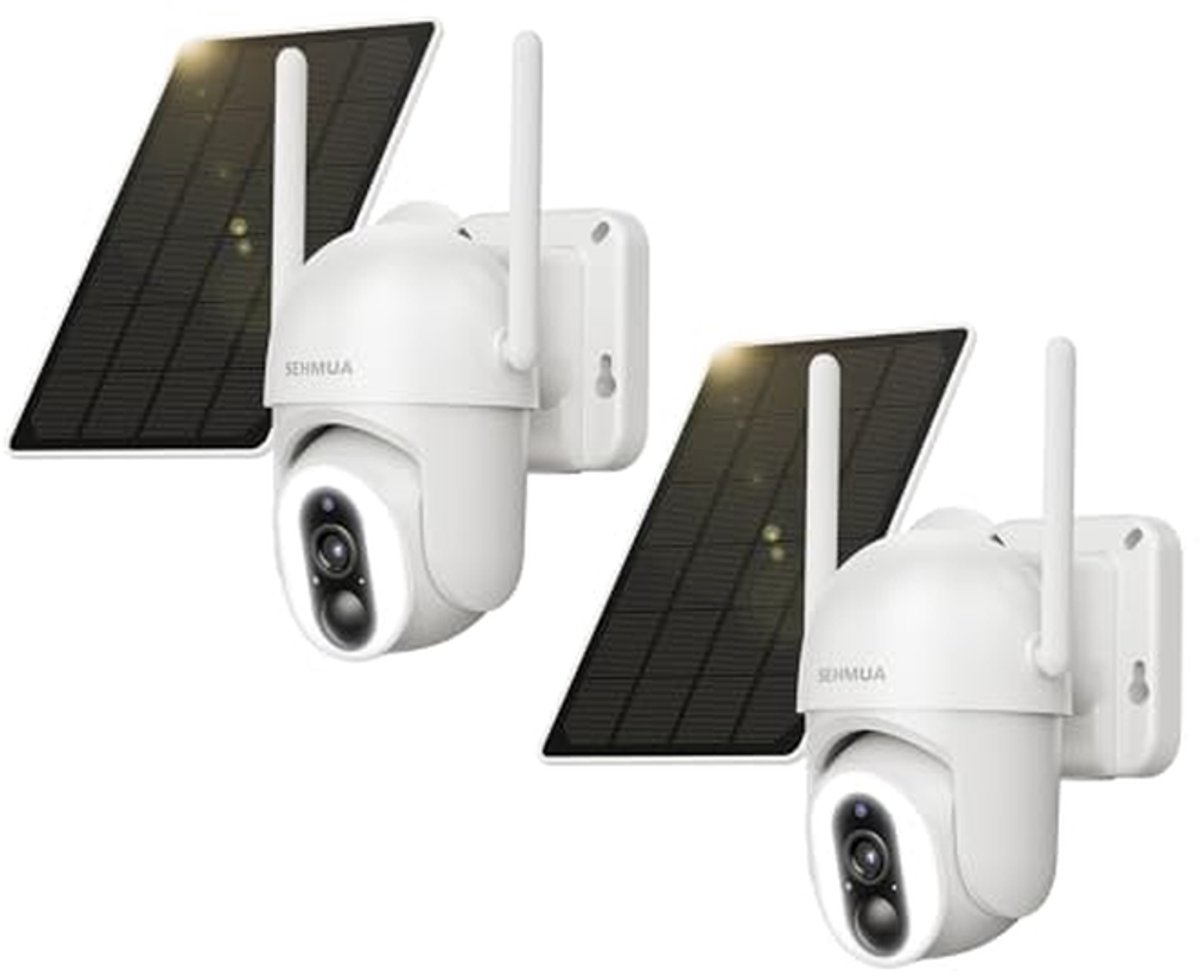 2K Buitenbewakingscamera met Accu en 360° Starlight Nachtzicht