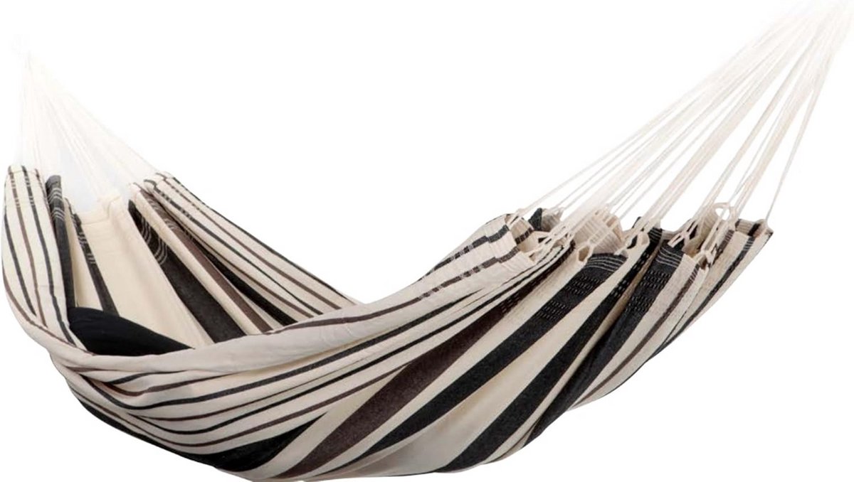 Katoenen hangmat dubbel 400 cm bruin - Braziliaanse hangmat comfort