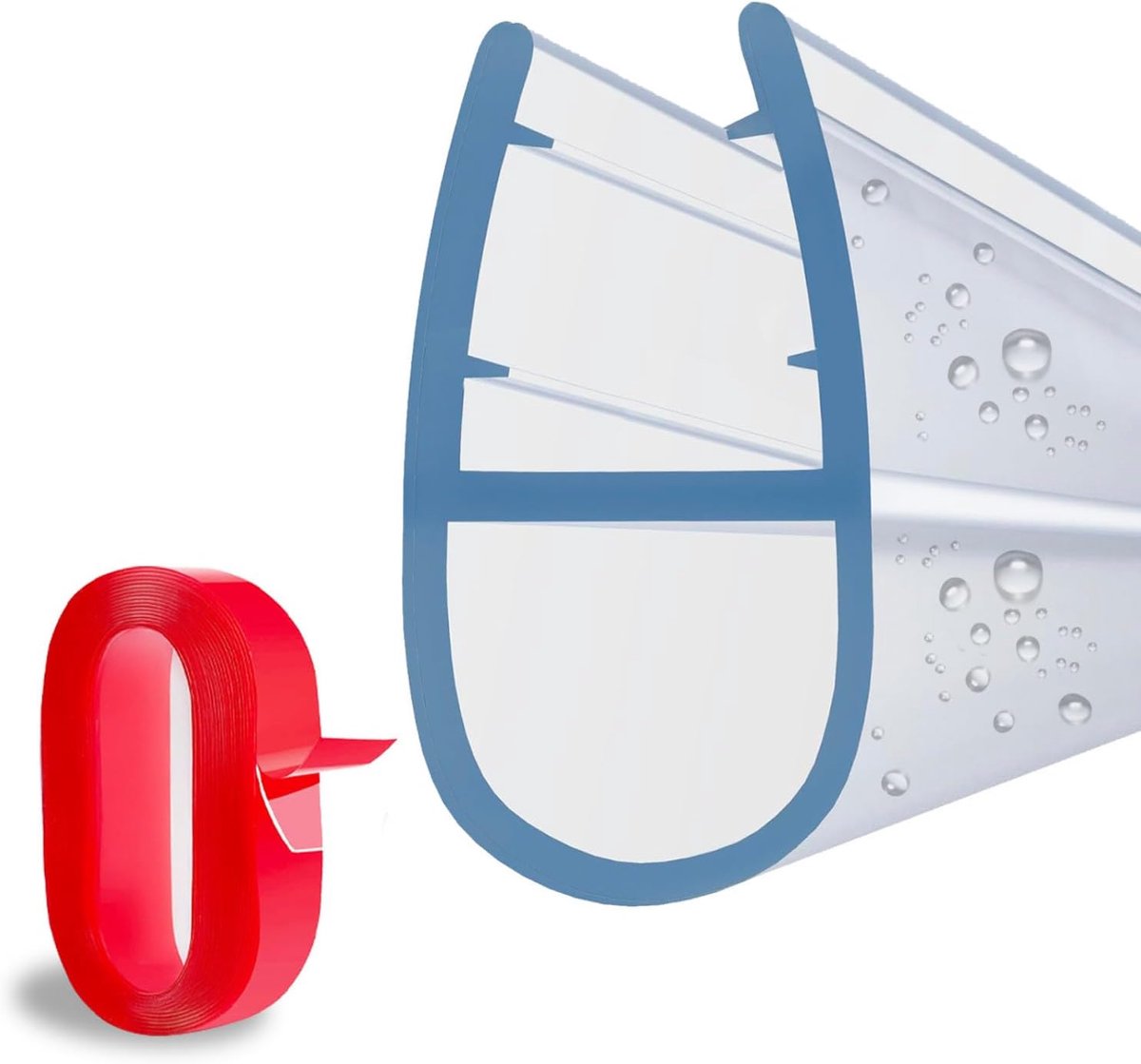 Universele Douchestrip 90 cm - Afdichting voor Glasdeur 6mm - Verstelbaar en Transparant