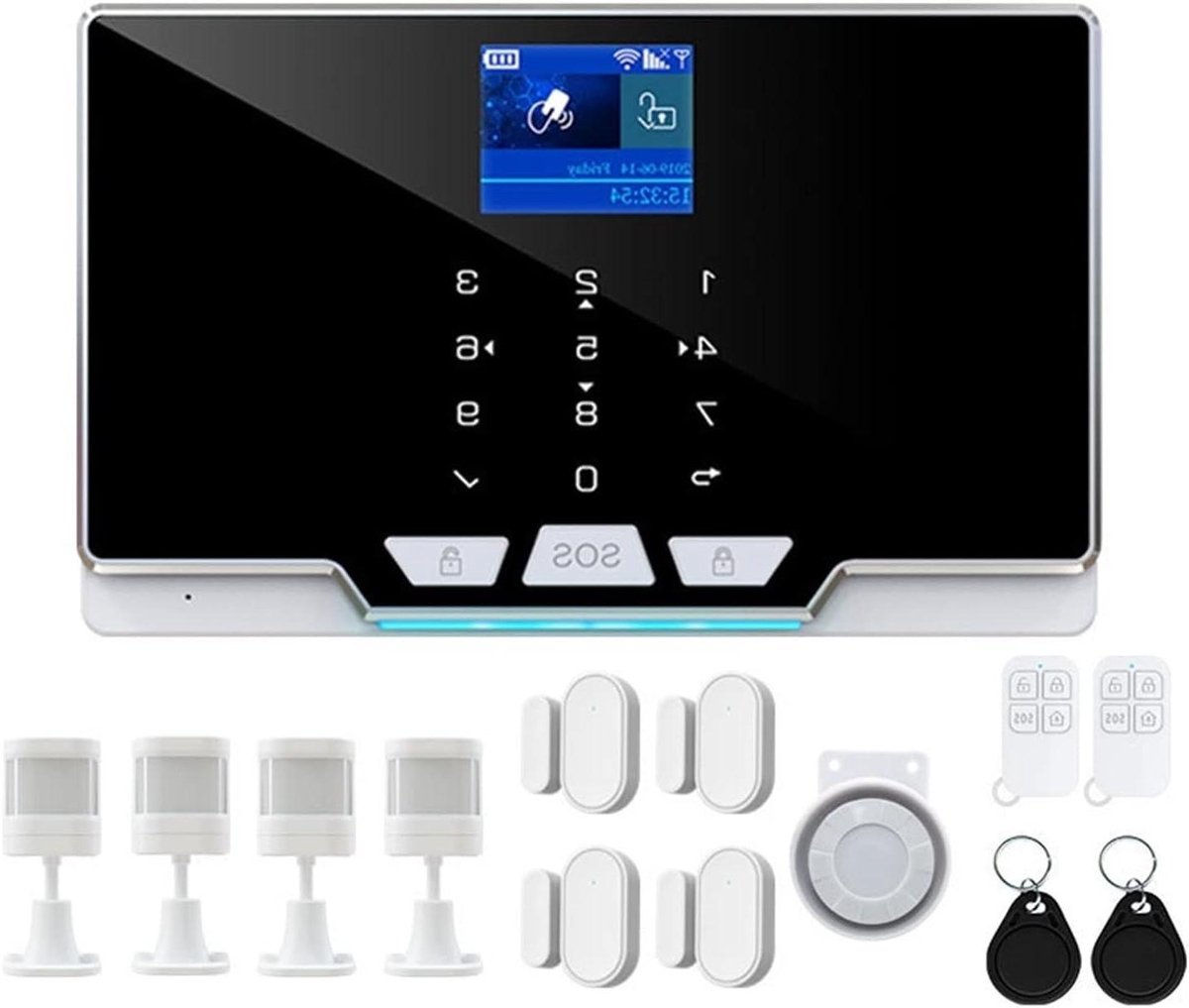 Huisalarmsysteem - Inbreker alarm - Veiligheid thuis - App controle - 1 kg - Zwart