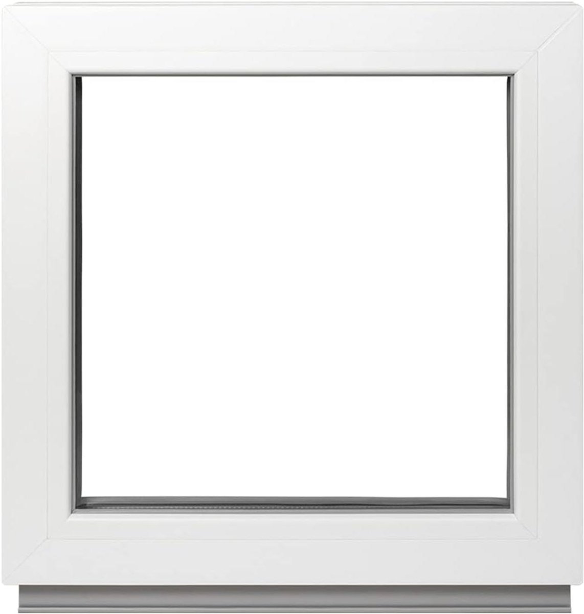 Kunststof Ramen - Vaste Beglazing - Kelder Tuinhuis - Dubbele Beglazing - 50 x 50 cm - Wit