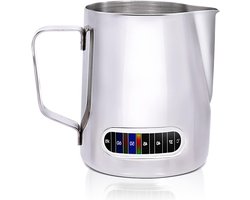 RVS Melkschuimkan met Temperatuurweergave voor Espresso en Latte Art - 350ML, 12x12x10 cm, Ideaal voor Koffieliefhebbers