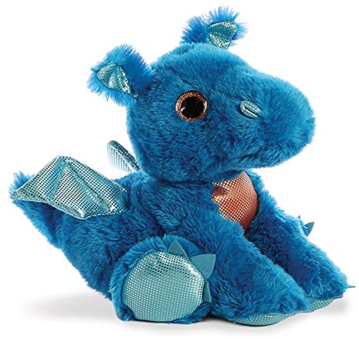 Glinsterende Blauwe Draak Pluche Knuffel 30,5 cm