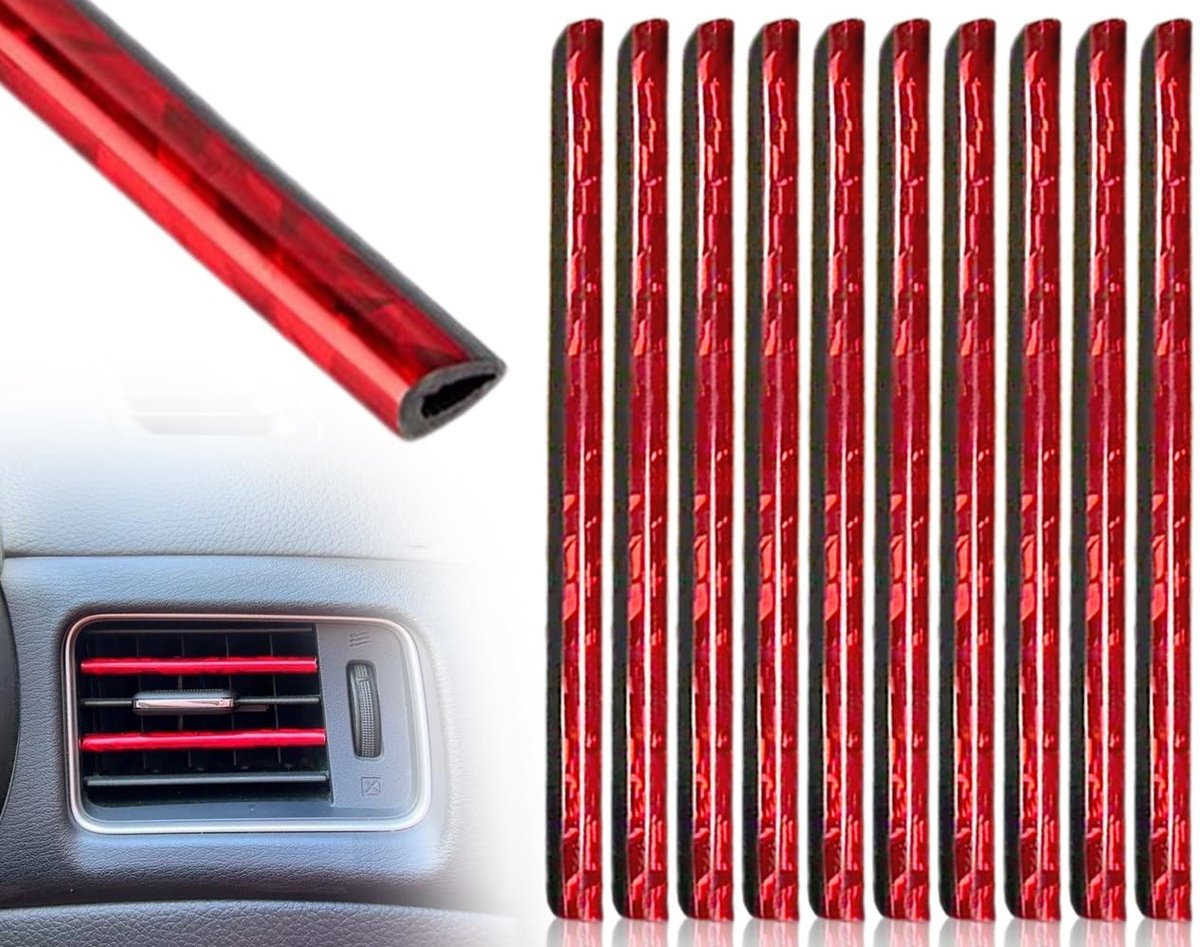 Cosensi- Decoratiestrepen Set van 10 - Auto Accessoires - Interieur Decoratie - Ventilatie Roosters - PVC - 20 cm Lang