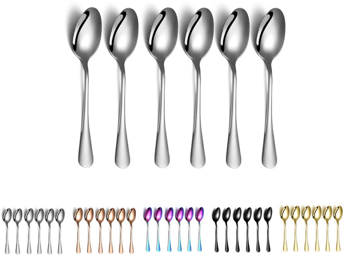 Cosensi- Koffielepel 12,57 cm - Set van 6 - Roestvrij Staal - Duurzaam - Geschikt voor Restaurants - Klassiek Ontwerp - Lepel