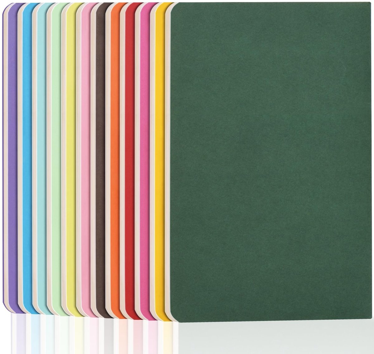 Cosensi- Notitieboekjes A5 - 12-pack - 60 pagina's - Zachte kaft - Gemengde kleuren - Hoogwaardig schrijfpapier 80gsm - Schriften