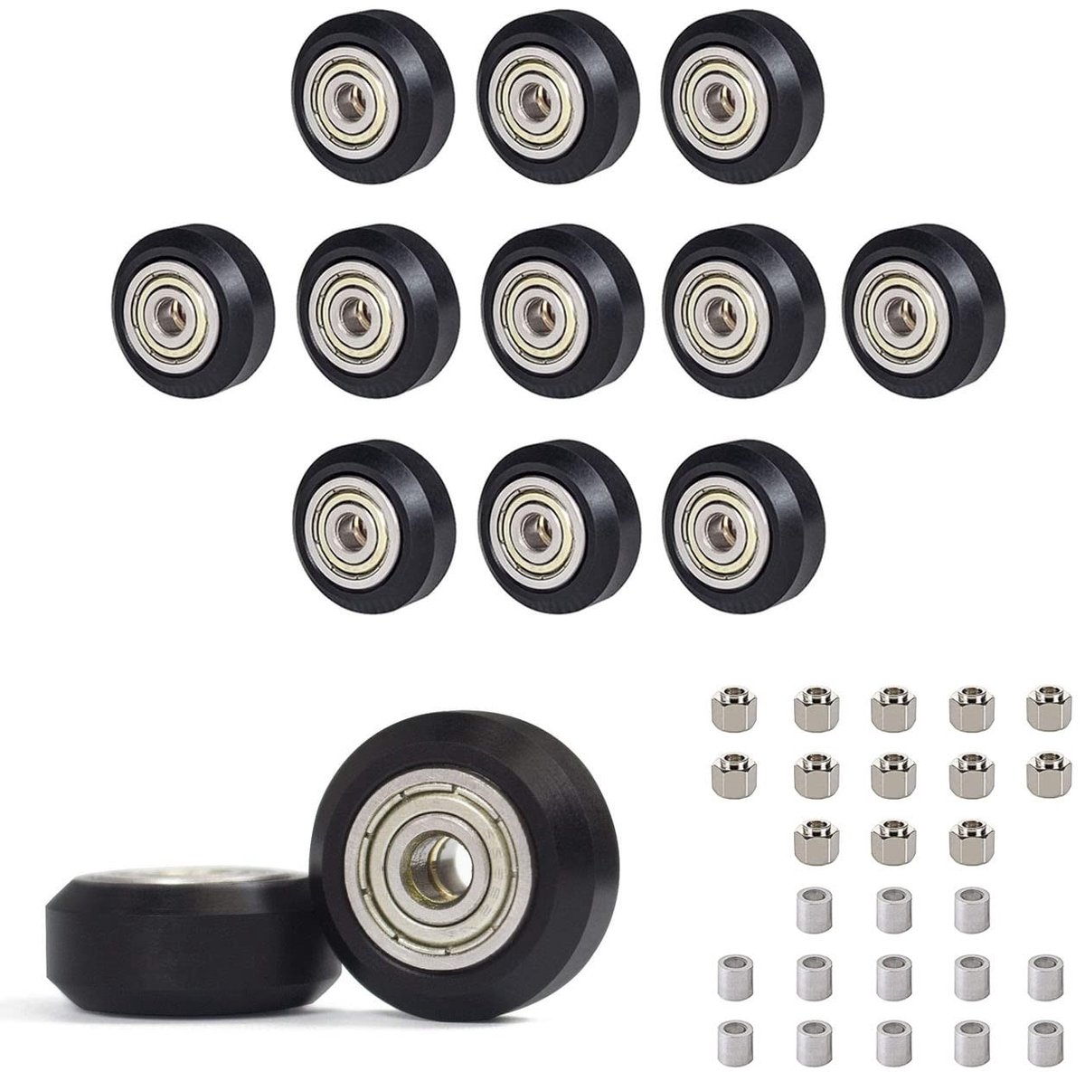 Cosensi- V-slot Looprollen 13 Stuks - Excentrische Zuil 6 mm - Aluminium Zuil 6 mm - Duurzaam - Voor Creality Ender 3/5 - Ondersteunt Hogesnelheidswerkzaamheden - 3D-printerrollen