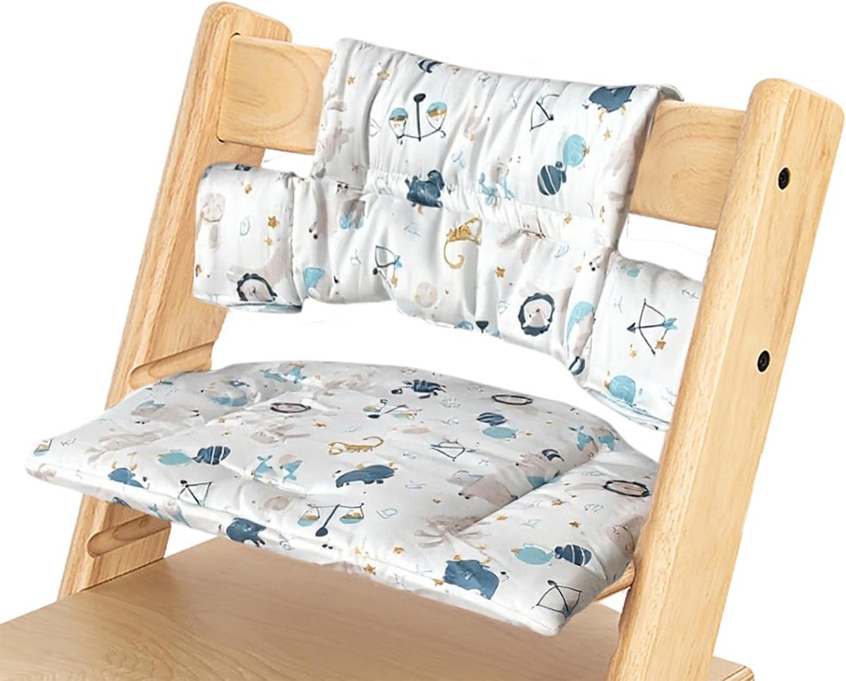 Zitkussen voor Kinderstoel - Comfortabel en Eenvoudig Bevestigen, Accessoire voor Stoelen, Verkrijgbaar in Diverse Kleuren (Zeedieren)