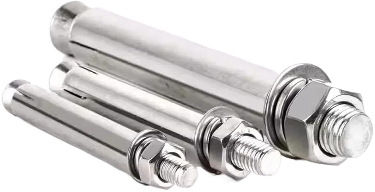 Betonanker Schroeven - Keilbouten RVS - Stevig Bevestigen - Corrosiebestendig Materiaal - M12 x 120 mm - Zilverkleurig