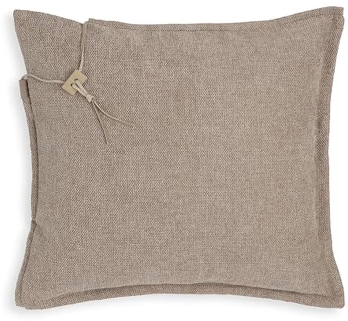 Sierkussen Beige 50x50 cm Vierkant Gebreid Kussen met Vulling