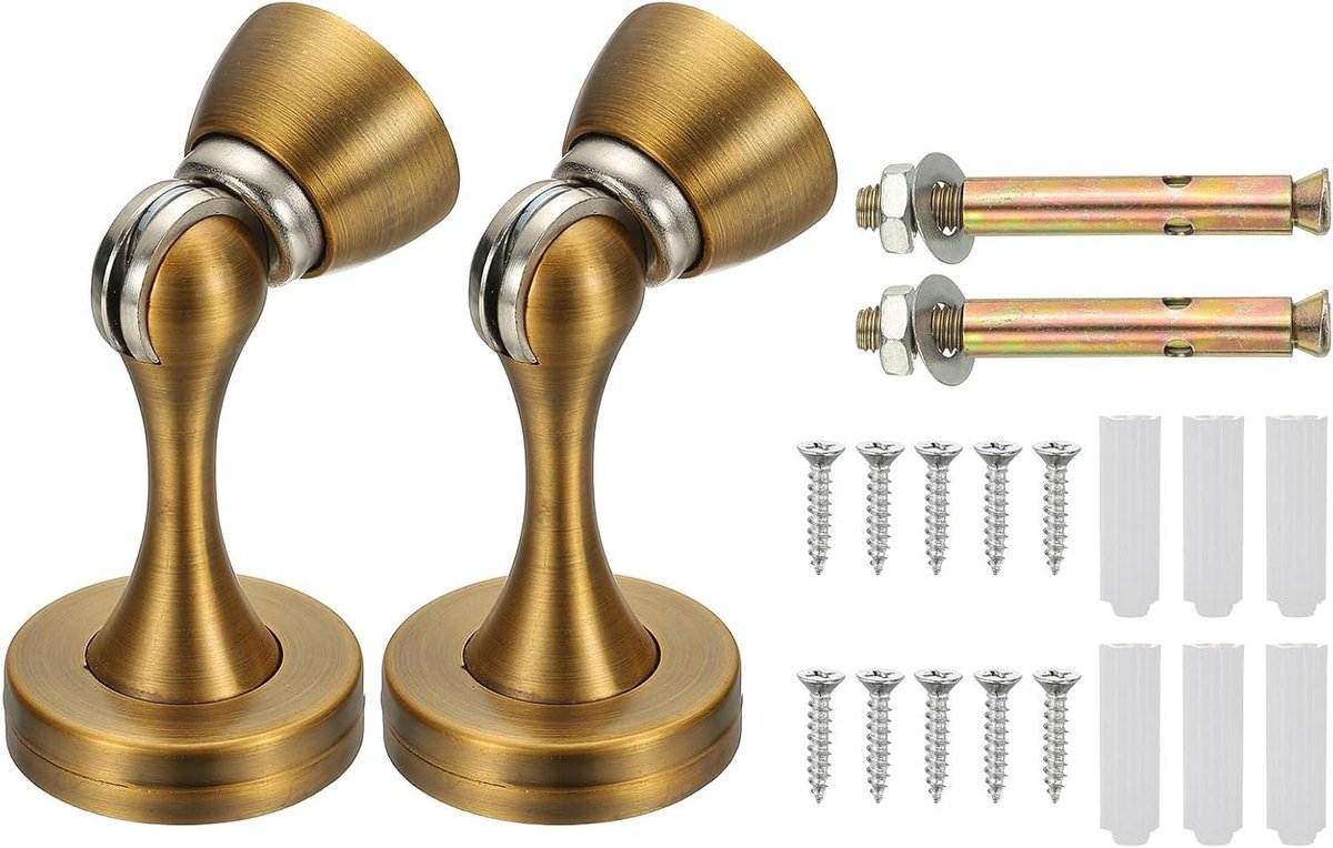 Magnetische Deurstoppers - Deurvanger - Muren Beschermen - Onzichtbaar Ontwerp - 2 Stuks - Goudbrons