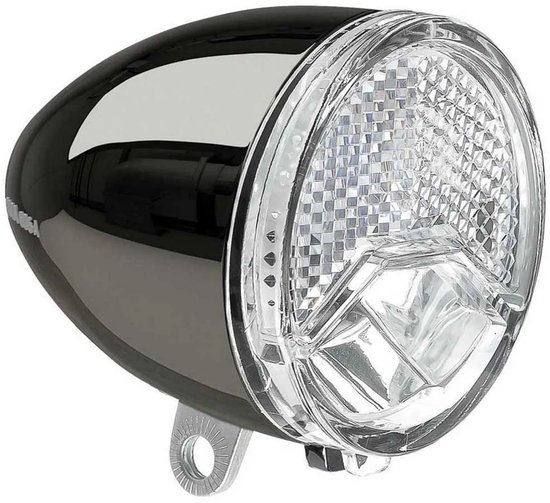 AXA 606 Steady Auto Fietskoplamp - LED Voorlicht - 15 Lux - Dynamo - Auto On Lichtsensor - Clear Lens Technology - 35 m Lichtbeeld - 2.250 m Zichtbaarheid - Retro Chrome — afbeelding 5