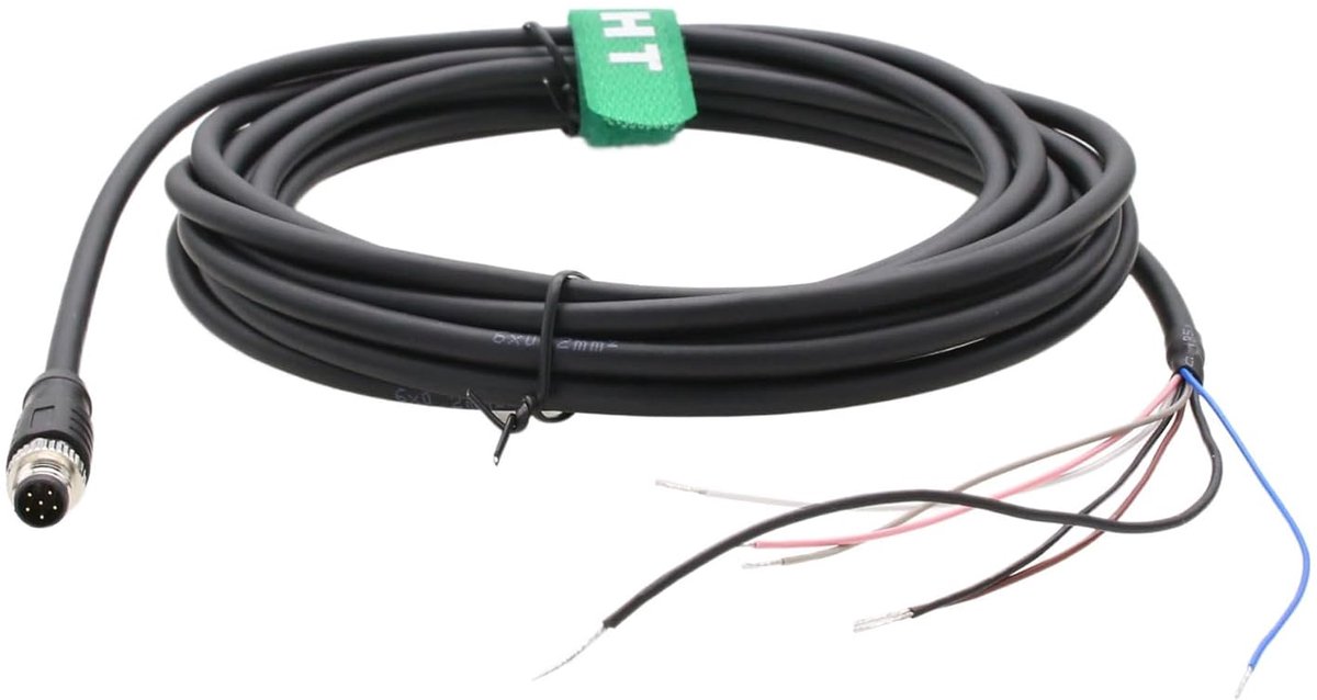 M8 6-Pin A-Codering Power I/O Kabel voor Industriële Camera's en Sensoren - Afgeschermd - 2 Meter