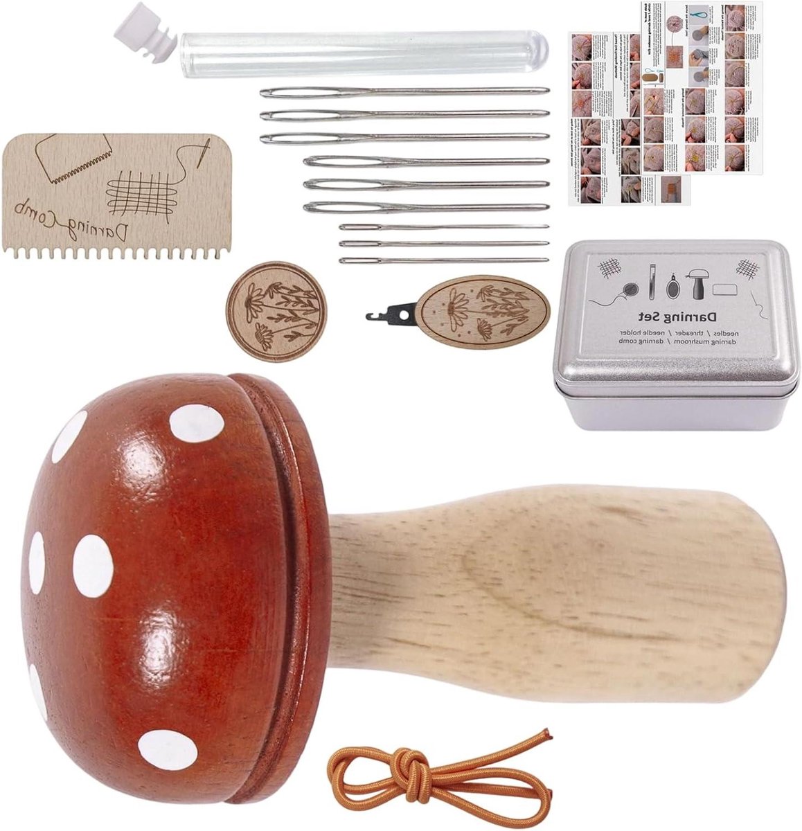Breilap Weefraam Set - Naai Benodigdheden - Kleding Repareren - Inclusief Opbergdoos - Diverse Maten - Natuurlijk Hout