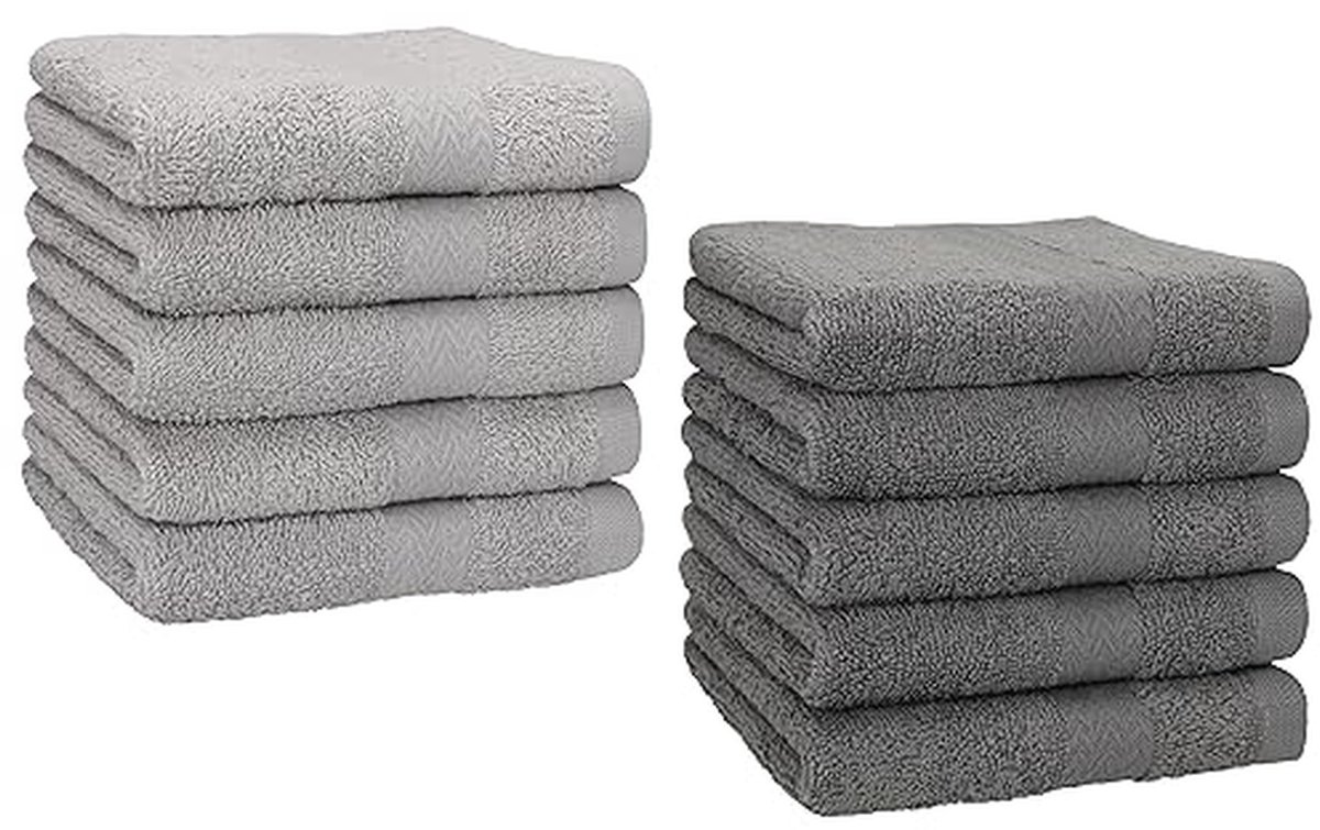 Betz Soap wipes, premium 100% cotton, set of 30 x 30 cm, anthracite and silver grey, pack of 10