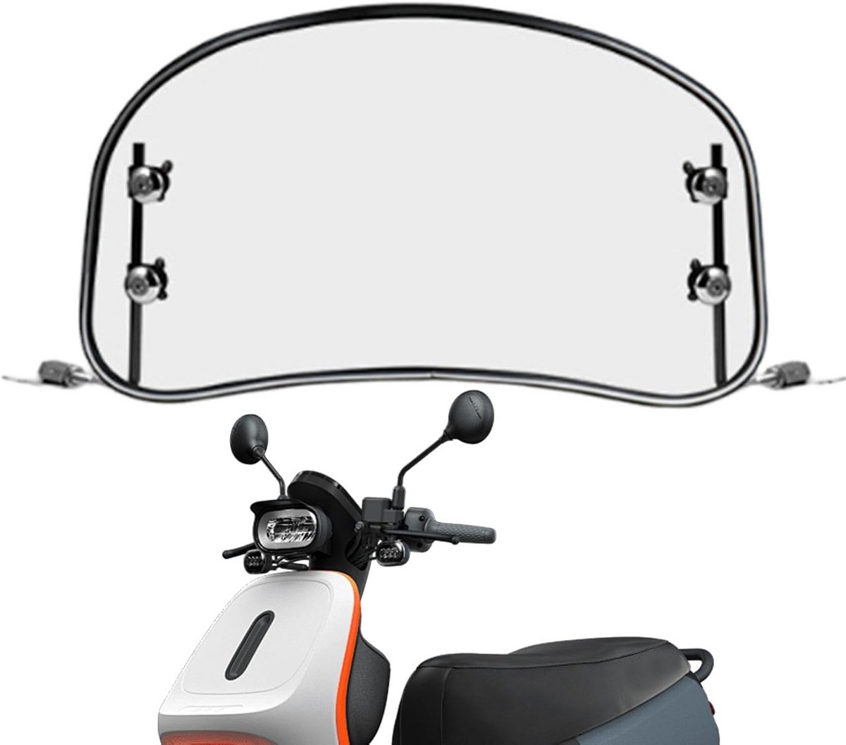 Windscherm voor scooter - anti-kras vintage motorfiets voorruit, stijlvol windscherm, multifunctionele scooter voorruit voor bromfiets
