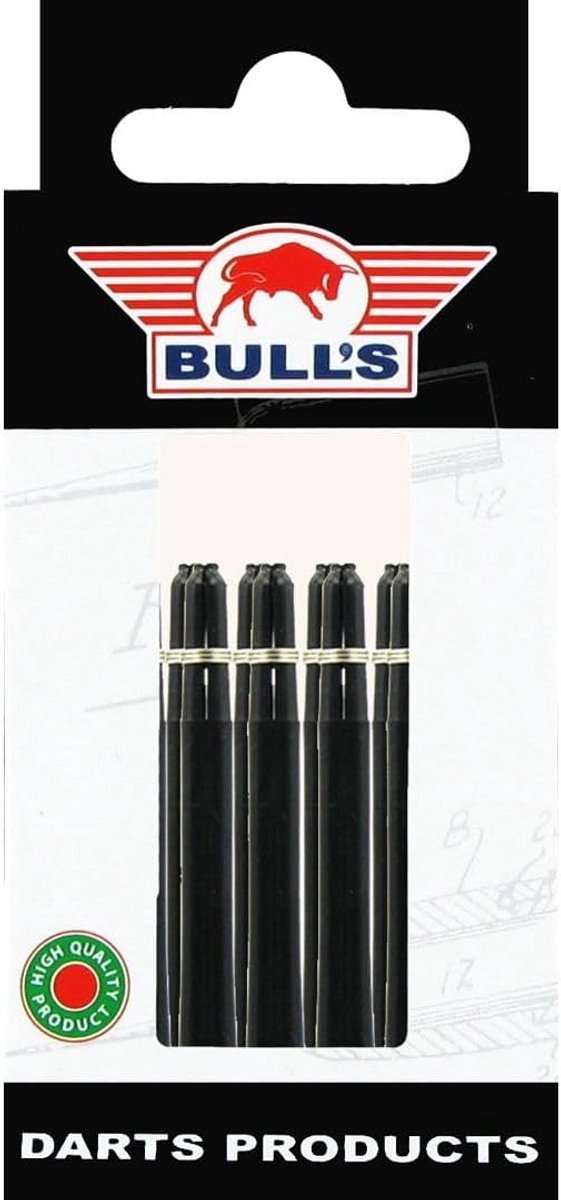 Dartpijlen Assortiment: Lange Nylon Shafts Zwart (4Sets)