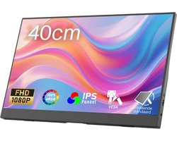 DnA® Professionele Portable Monitor - USB-C - 15.6 Inch - Draagbare Monitor - Portable Monitor Laptop - Zwart - 1cm x 36cm x 22cm