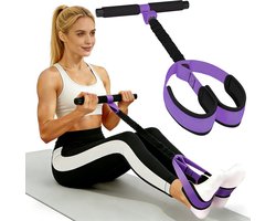 Elastische Buikspiertrainer - Ab Trainer - Fitness - Buikspieren - Ab Roller - Ab Wheel - Pedaalweerstandsband - Multifunctionele spankabel - Workout Apparatuur - Total Abs - Weerstandselastiek - Voor gericht op buik, taille, armen en benen - Paars