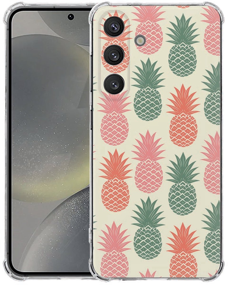 Flexibele Back Cover Samsung Galaxy S25 FE Hoesje - Ananas TPU Antishock