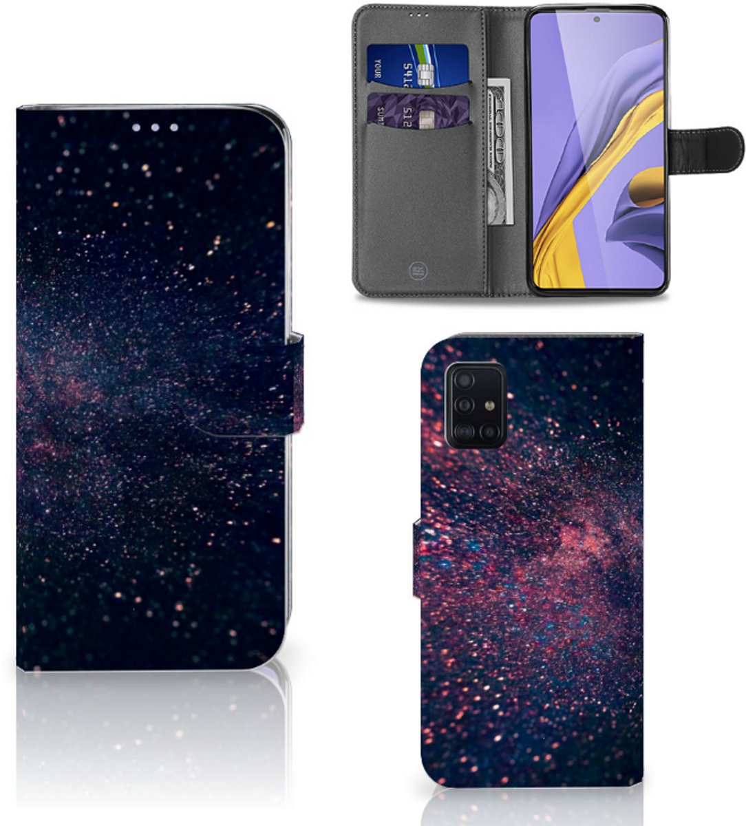Samsung Galaxy A51 Book Case Stars