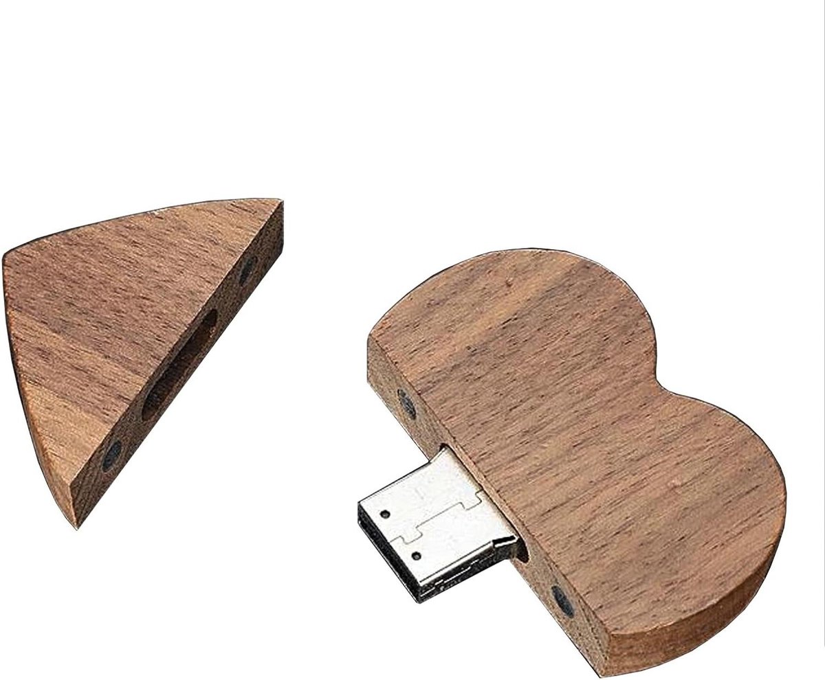 USB-stick Hartvorm - Geheugenstick Hout - Cadeau Geven - Magnetische Sluiting - 64 GB - Houtkleur