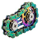 Fidget toys fietsketting fidget spinner met heldere kleur – metalen tandwiel fidget toy vingertop gyroscoop – CNC roestvrijstalen desk fidget speelgoed voor stressverlichting en focus – compact fidget speelgoed