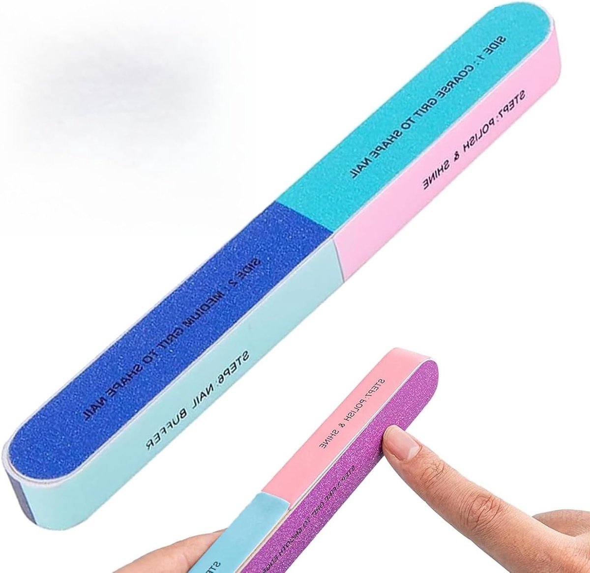 Kleurige Nagelvijlen Set van 7 Stuks, Multifunctionele Vijlen voor Natuurlijke Nagels, Perfect voor Manicure en Pedicure