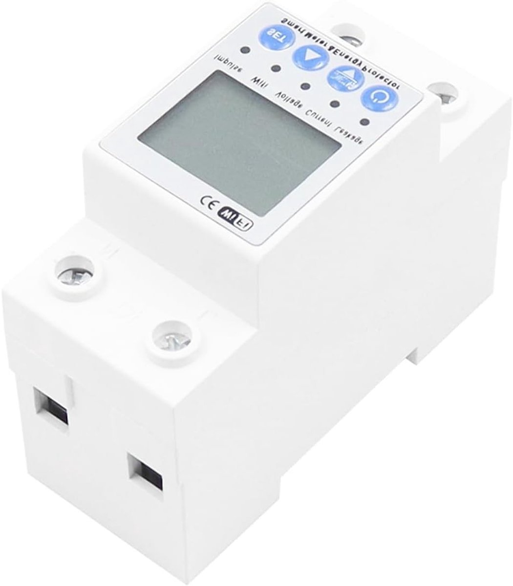 Slimme Wifi Aardlekschakelaar 63A met Vermogensmonitoring en Externe Overspanningsbeveiliging