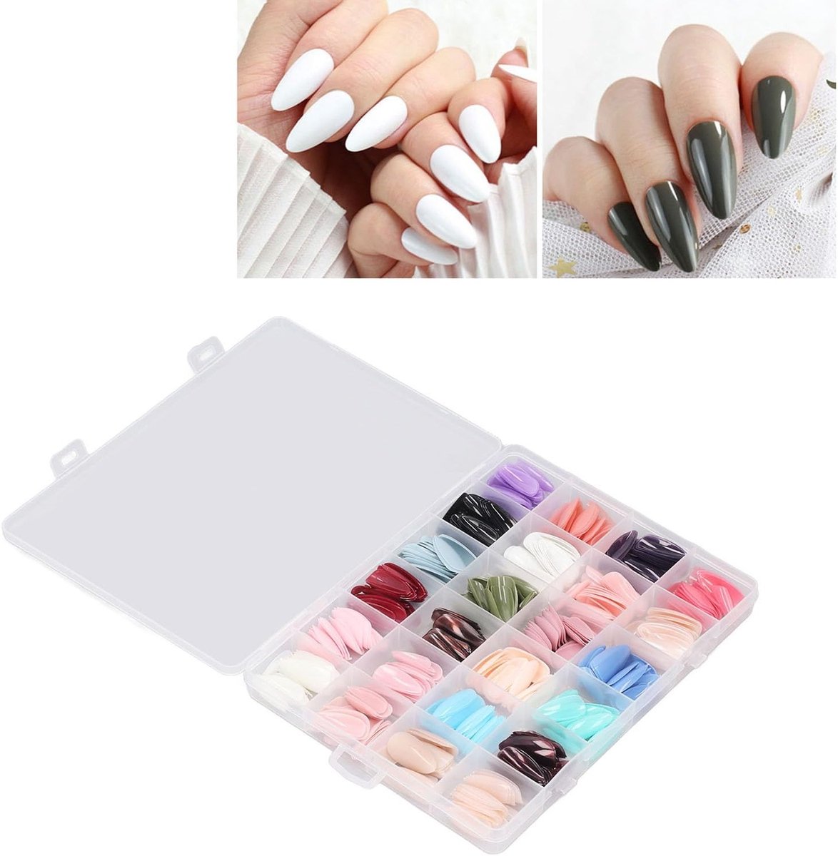Set van 576 Kleurige Valse Nageltips - Volledige Bedekking voor DIY Nagelkunst en Creatieve Manicure