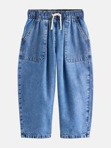 Next - Meisjes - Jeans met wijde, ronde pijpen en tailleband - Blauw