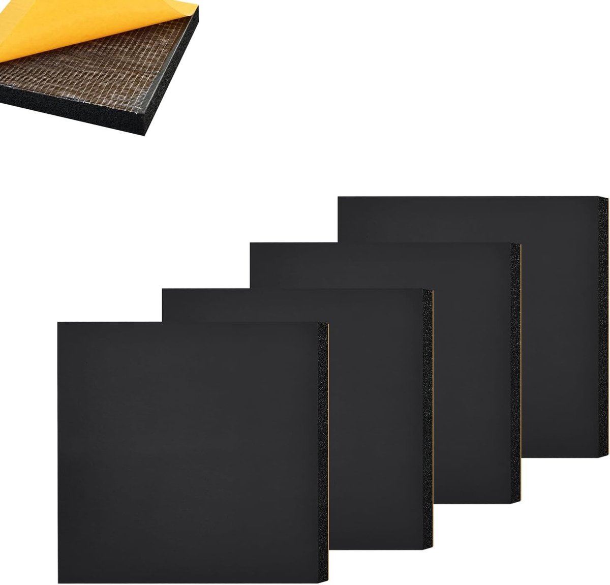 Dikke Zelfklevende EVA Foam Vellen voor Vloerbescherming en Meubelpads, Antislip en Geluidsisolatie (10mm Dikte - 150x150mm, 4 Stuks)