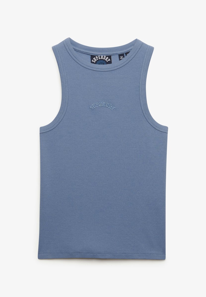 Superdry ESSENTIAL LOGO RACER VEST Dames Top Tidal Blauw
