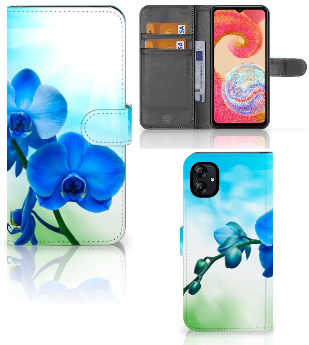 Samsung Galaxy A04e Hoesje Orchidee Blauw - Cadeau voor je Moeder