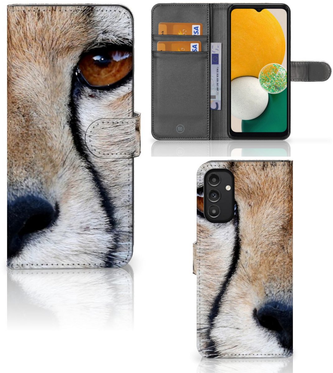 Samsung Galaxy A14 4G Telefoonhoesje met Pasjes Cheetah