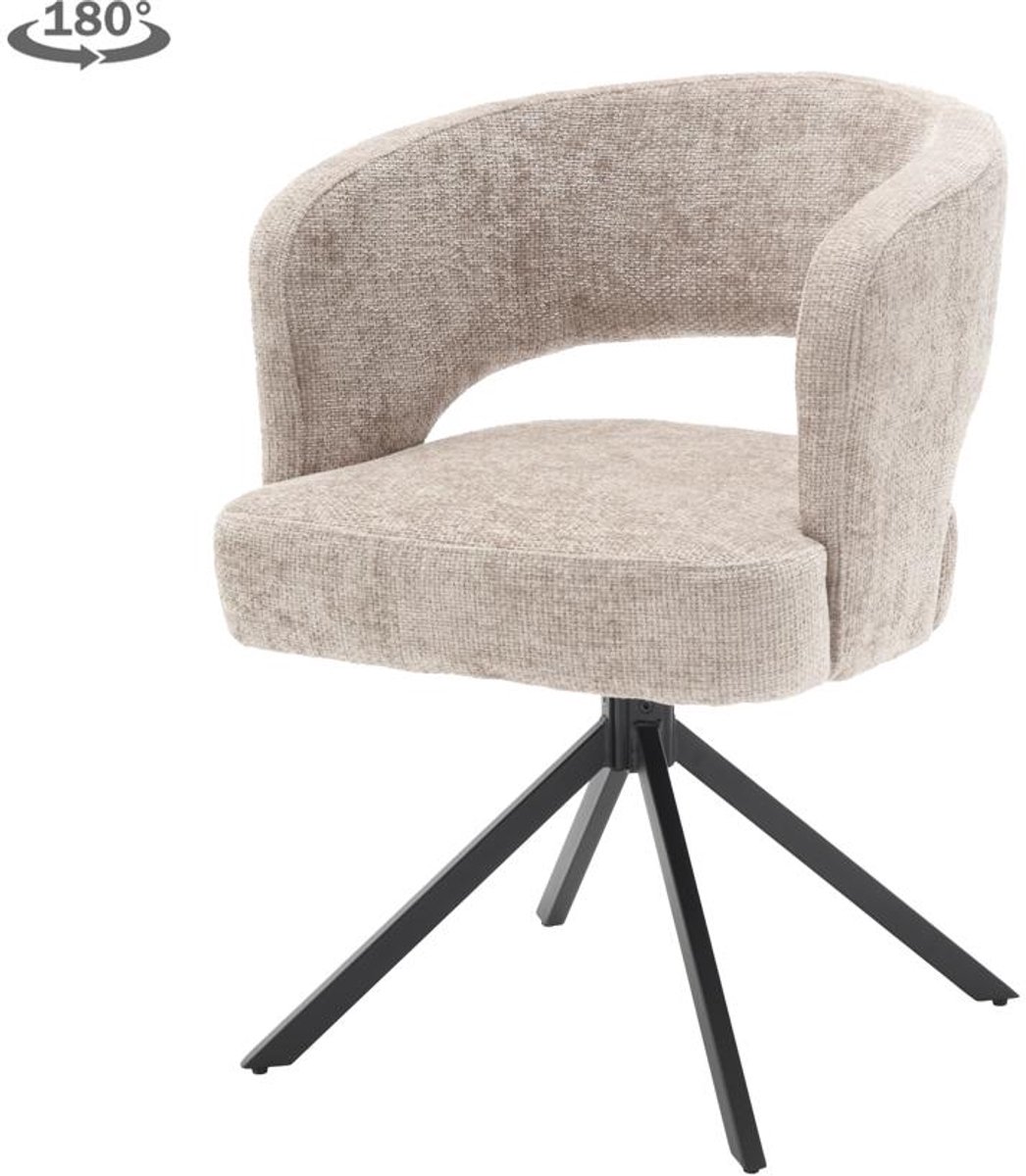 Tower Living Eetkamerstoel Mura - Beige Stof - 62x60x81cm