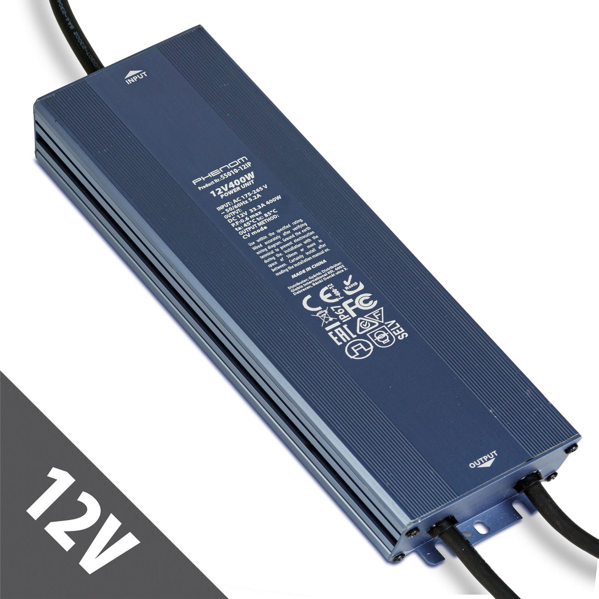 LED Voeding 12V 400W IP67 Waterdicht - Transformator 12V DC 33,3A - LED Driver Voor Buiten - Geschikt Voor LED Strip, Camera En Tuinverlichting [55010-12IP]