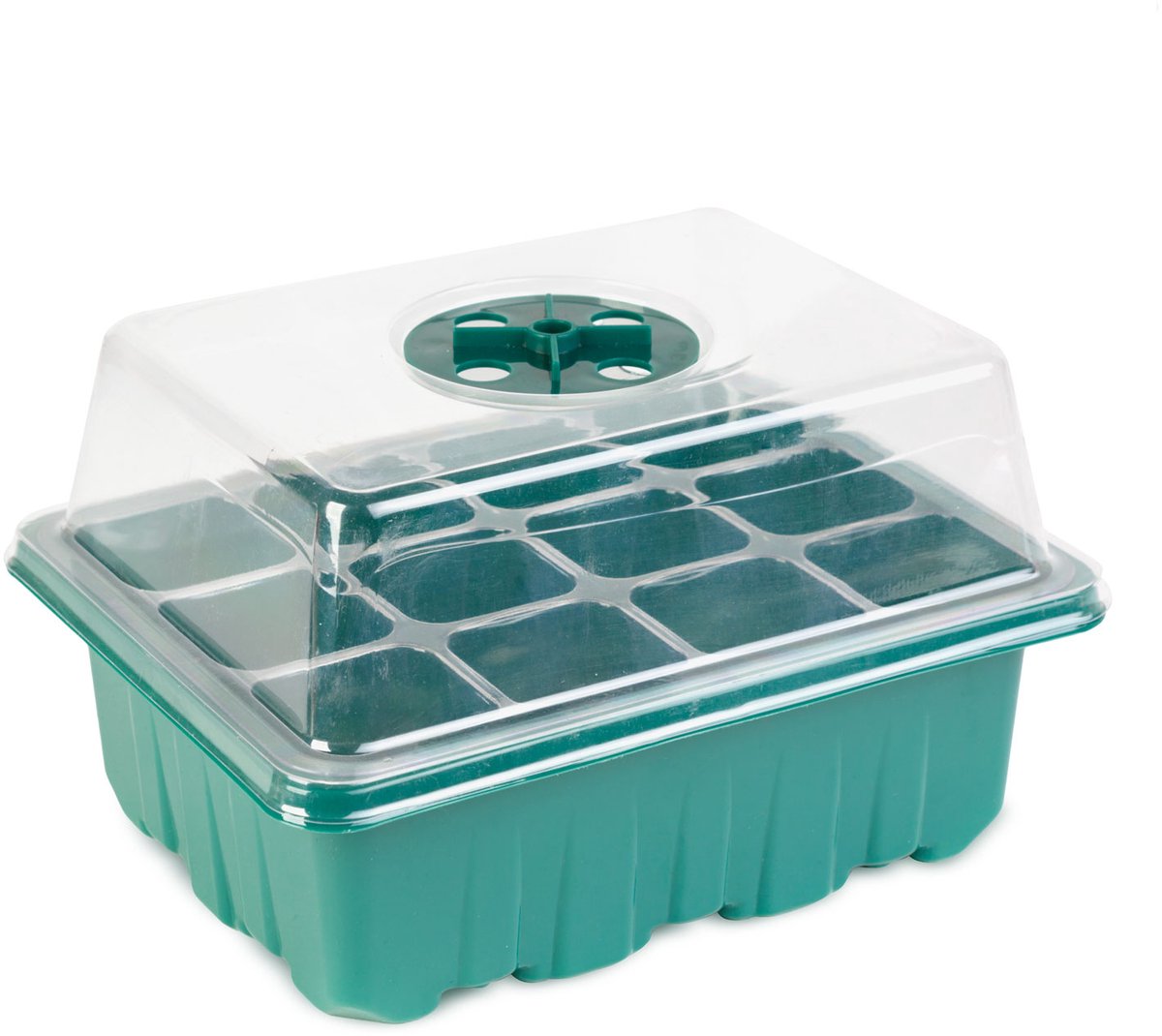 Kweekbakje Met Deksel - Mini Kweekkas 12 Vakken - Zaaibak Met Ventilatie - Propagator Voor Zaailingen En Stekken - Kweekset Binnen - 15,3 x 11,4 x 18,5 cm [11984]