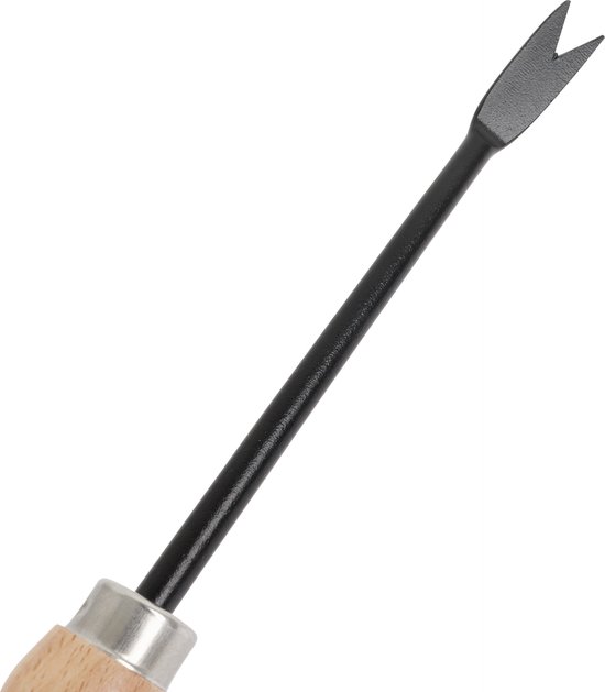 HOME It® Paardenbloemsteker met Klauw - Zwart Gepoedercoat Koolstofstaal - FSC Beukenhouten Handvat - Onkruidsteker voor Paardenbloem Wortel - 30 cm - Duurzaam Tuingereedschap van Merkloos	 — afbeelding 2
