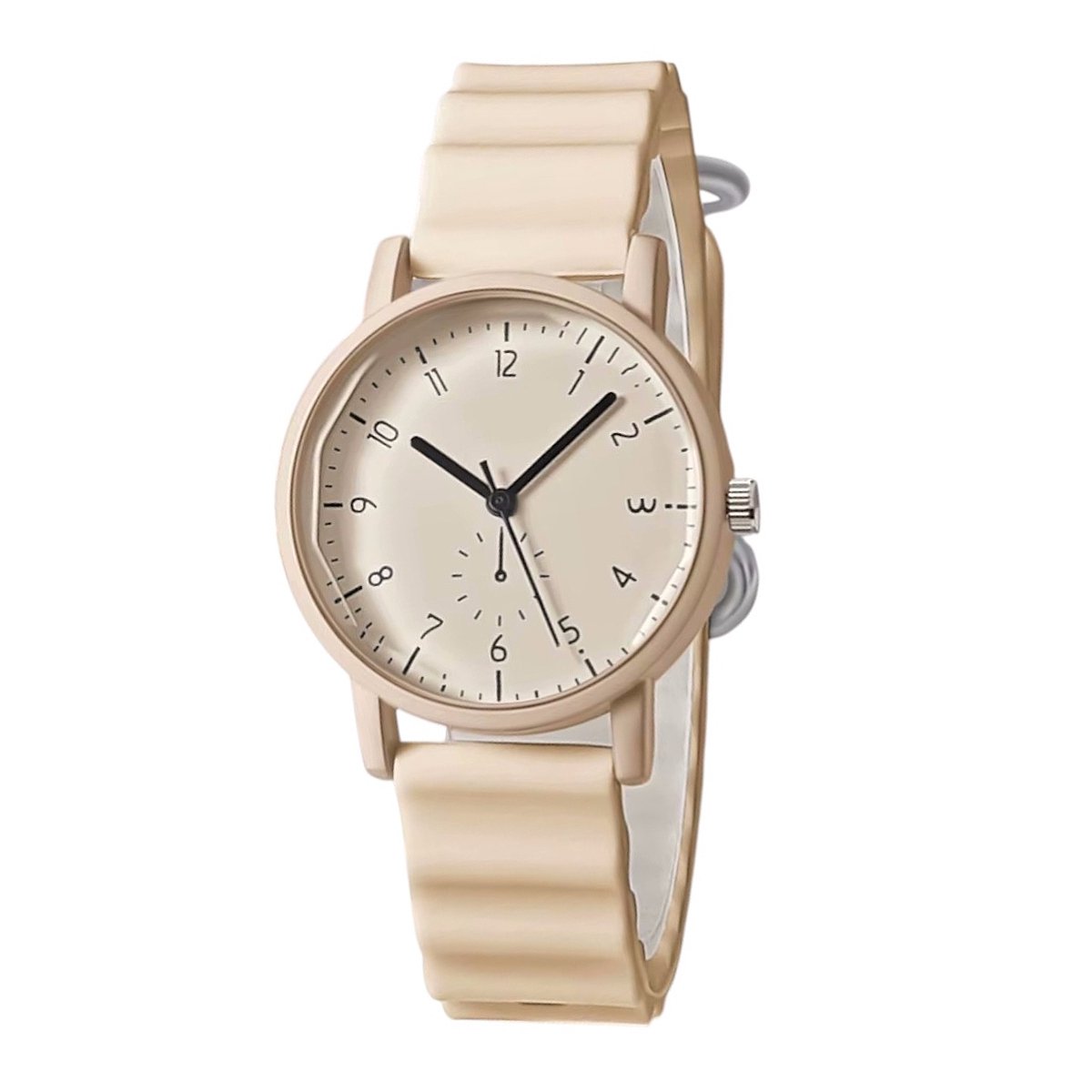 Basic Horloge - Beige | Kunststof-Siliconen | Ø 32 mm | Fashion Favorite
