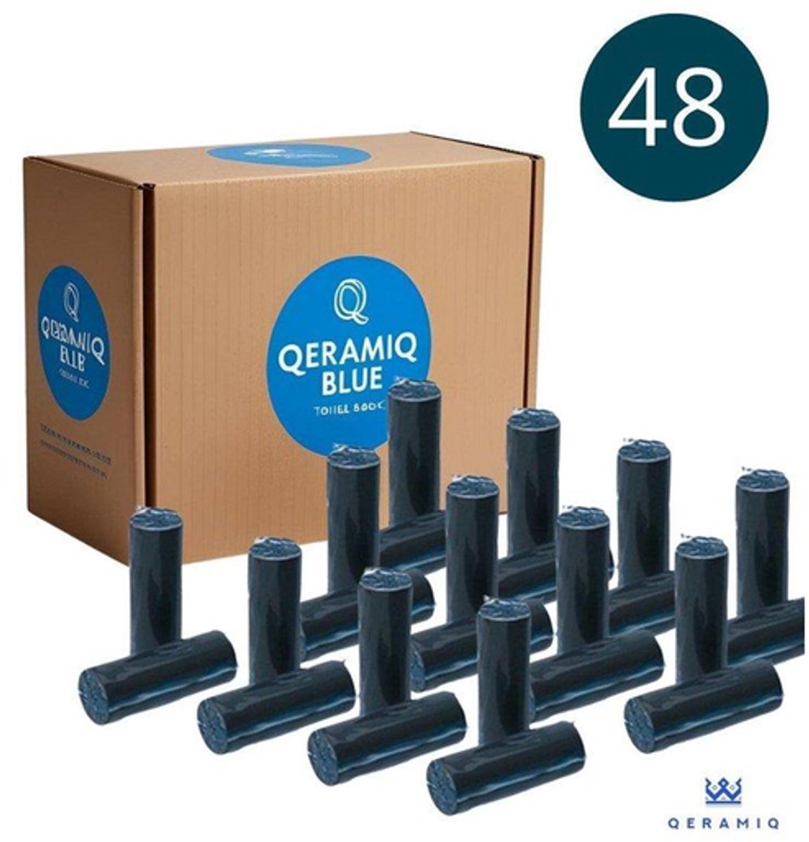 QeramiQ Blue Fresh Sticks - toiletsticks - geschikt voor Geberit Duofresh - doos 48 stuks - blauw