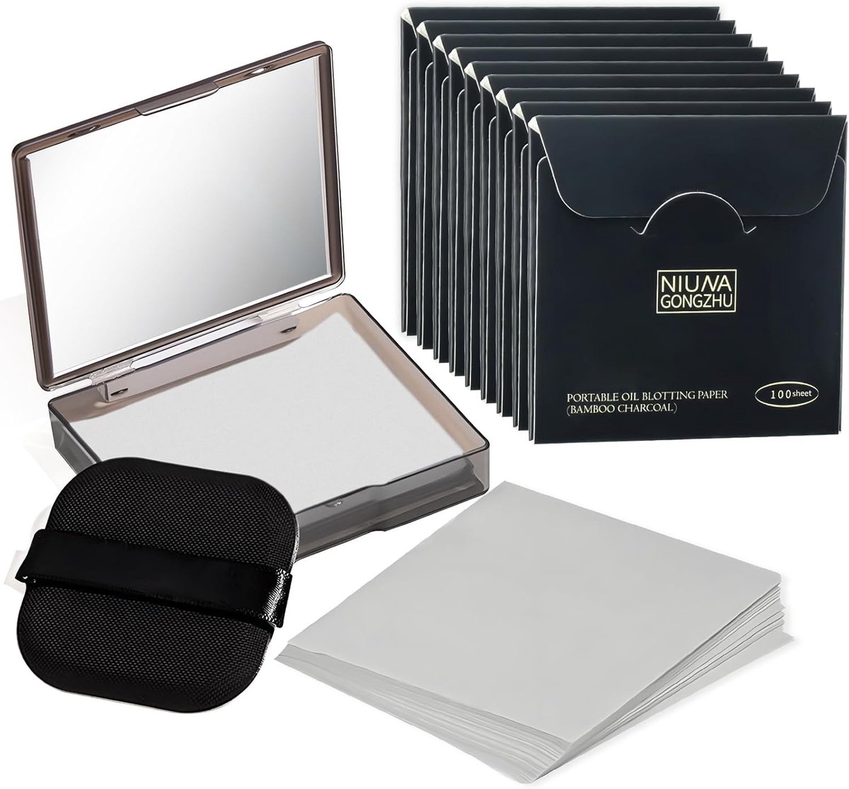 1000pcs Olie Absorberende Blotting Sheets - Olie Blotting Papers voor Gezicht - Schoon en Helder Olie Absorptiedoeken (Grijs, 1000)