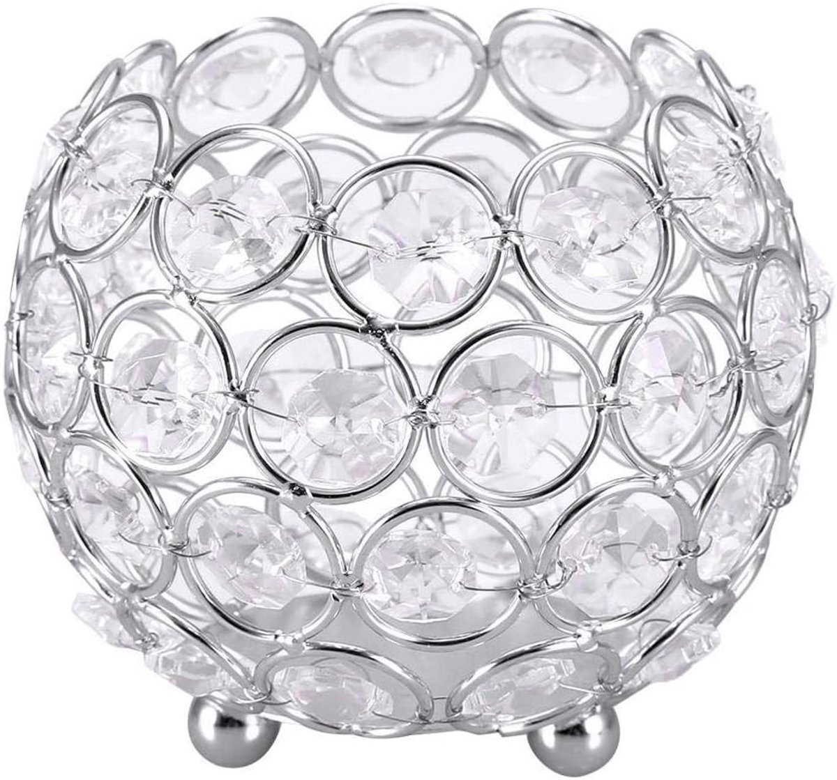 Tealight Kaarsenhouders van Kristal voor Bruiloften en Tafeldecoratie - 10 cm Diameter, Elegante Interieuraccessoires voor Thuis en Kantoor